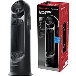 Honeywell TurboForce 2 in 1, Ventilatore oscillante a torre ad alta potenza, 6 velocità, 2 ventilatori con comandi indipendenti, Oscillazione a 80°, Ventilatore a torre di 80 cm, HYF500