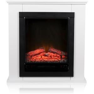 alpina Lugano Camineo Elettrico - Caminetto Elettrico con Riscaldamento, Pannello di Controllo e Timer - Stufa Elettrica con Fiamme LED - 1800W - Libera Installazione - Bianco