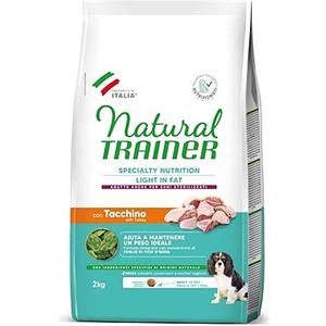 Natural Trainer Light in Fat con Tacchino 2kg - Alimento Secco per Cani Adulti Piccola Taglia e Toy, Controllo del Peso