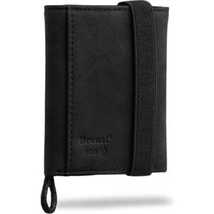Bronzi® Portafoglio Uomo Slim Piccolo | Portacarte Uomo Donna Portatessere Porta Carte Di Credito | Portafogli Mini Protezione RFID con Portamonete | Box Regalo (Classic Nero Opaco Vellutato)
