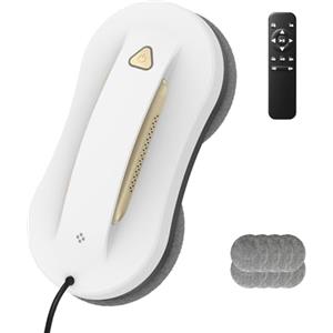 AOQUFUL Robot Lavavetri Intelligente con Doppia Spruzzo - Pulitore Elettrico Automatico con Telecomando, robot pulisci vetri per Finestre Interne ed Esterne, Adatto a Edifici Alti, Oro, 10 Panni