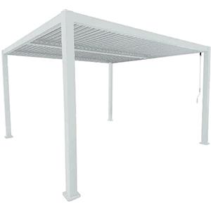 SalMar Pergola Bioclimatica Tenerife 4x4mt in Alluminio Bianca con Tetto a Lamelle Orientabili