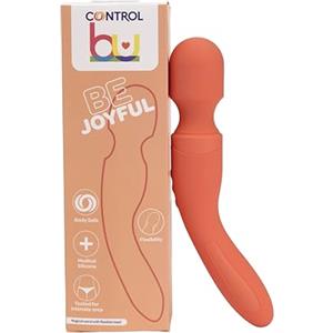 Control Be Joyful Wand, Vibratore Regolabile con Testa Roteante e Flessibile, Silicone medico senza Ftalati, Ricarica USB, Water Splash (IPX4)