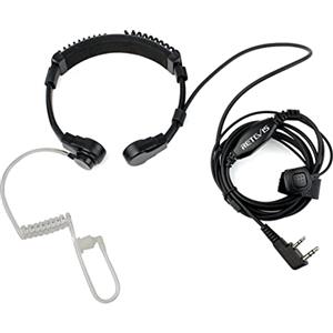 Retevis Walkie Talkie Microfono per Gola, 2 pin Microfono per Gola Retrattile Auricolare Compatibile RT24 RT27 RT622 RT617 Baofeng UV5R Kenwood Auricolare con Tubo Acustico Nascosto (1 PZ)
