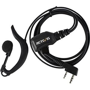 Retevis R111 Walkie Talkie Cuffia 2 Pin G-Tipo Auricolare Volume Regolabile Compatibile con Ricetrasmittenti RT24 RT27 RT5R Baofeng UV-5R BF-888S ESYNiC (1 Pezzo)