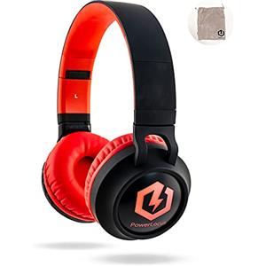 PowerLocus Cuffie Bluetooth per Bambini, Cuffie Over-Ear Senza-Fili per Bambini, Limitatore audio a 85 dB, con LED, Pieghevole, Con Microfono, Micro SD, Sacchetto da Trasporto per Viaggio/Telefono/PC