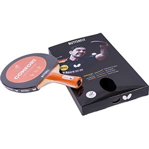 BUTTERFLY Comfort | racchetta da ping pong professionale per principianti e giocatori esperti | gomme nere/rosse con omologazione ITTF per le competizioni | superficie estremamente aderente