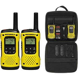 MOTOROLA Solutions - Lotto di 2 Walkie Talkie - TALKABOUT T92 - PMR446 - Nero/Giallo - Lungo raggio - Indice IP67 - Funzionano con batterie