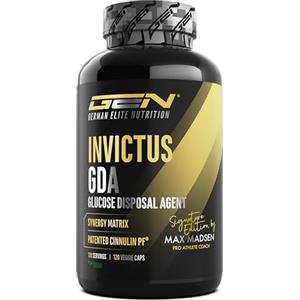 GEN GERMAN ELITE NUTRITION Invictus G.D.A - Complesso GDA ad alto dosaggio con berberina, Cinnulin PF® (estratto di corteccia di cannella) e acido R-alfa lipoico bioattivo - 120 capsule vegane