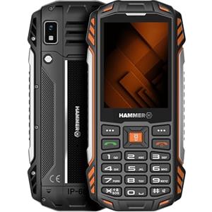 Hammer H Forge LTE Telefono cellulare da esterno, telefono senza contratto con pulsanti, 128 MB, 4000 mAh, display IPS da 2,8", torce elettriche, IP68, radio FM, 3,5 mm, 2 MP, porta USB-C, doppia SIM