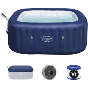 Bestway Lay-Z-Spa Hawaii AirJet - Idromassaggio gonfiabile quadrato per 6 persone con pompa digitale