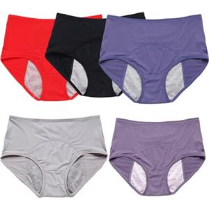 JuanNest Slip Incontinenza Urinaria Donna Lavabile, Washable Women's Anti-Urine Leakage Panties, Mutande Assorbenti Donna 5 Pack Biancheria Intima Lavabile Per Incontinenza Urinaria Femminile C,8XL(125-150kg)