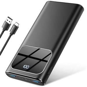 Rolosar Power Bank, 10000mAh PowerBank Ricarica Rapida con Ingresso e Uscita USB-C Batteria Esterna, Caricatore Portatile Display LED per iPhone 15/14/13/12/Pro/Pro Max