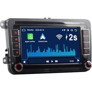 RYUIXPUL Autoradio per VW Passat Caddy Ti-guan Tou-ran Golf 5 6 GTI T5 EOS Polo - con Carplay/Android Auto Wireless, Touchscreen, Bluetooth, Radio AM/FM e Supporto Scheda TF