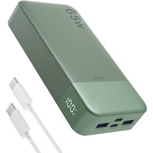 JUOVI Laptop Power Bank 20000mAh 65W, USB C In&Out Ricarica Rapida Powerbank Caricatore Portatile, Batteria Portatile Compatibile con Phone MacBook Tablet PC Computer Steam Deck J2931 (Verde)