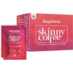 WeightWorld Skinny Coffee Programma Vegano di 28 Giorni, 5g per Bustina, Caffè Verde, Clorella, Tè Verde, Guarana, L Carnitina, Miscela Solubile Fonte di Superfood, Caffeina, Coffea Arabica, Senza Glutine né OGM