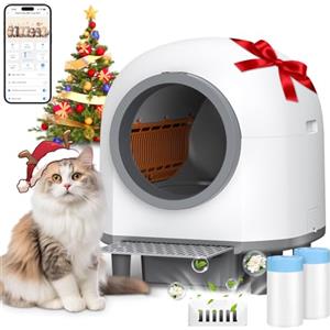 RWSRW Lettiera Gatto Autopulente, Lettiera Automatica per Gatti, Antiodore, Capacità Massima 80L, Controllo APP per Più Gatti Sistema di Arresto di Sicurezza