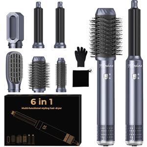 Atopskins Pro Air Styler 6 in 1 Airbrush Hair Styler con asciugacapelli, spazzola soffiante, spazzola per asciugare capelli, spazzola termica per asciugare arricciare, arricciare, lisciare