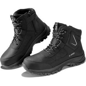 SPIEZ Scarpe Antinfortunistiche Uomo S3 Stivali Antinfortunistica Antiscivolo Antistatici Scarponi da Lavoro Scarpe da Lavoro Impermeabili Nere EU 40-46