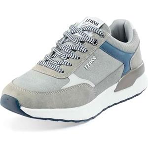 LEOSS ORIGINAL Sneakers Uomo Classic Ginnastica Basse Scarpe Casual Scarpe Elegante Basse Scarpe con Lacci Slip On Sportive Traspirante Trekking SU9458-4 (Grigio, 43)