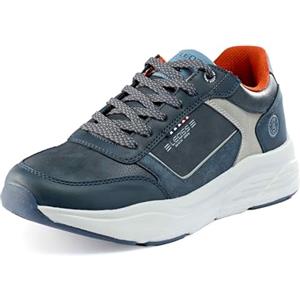 LEOSS ORIGINAL Scarpe Sportive Uomo Scarpe da Corsa Casual Air Sportive Scarpe da Ginnastica Antiscivolo Leggere Canvas Sneaker (Blu Scuro, 43 EU, MLE255340-3)