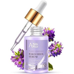 ANAI RUI ANAiRUi Bakuchiol Siero con Acido Ialuronico e Peptide - l'alternativa Naturale al Siero Retinolo Viso, Siero Antirughe per la cura del viso, riduce le linee sottili e le rughe, 30 ml
