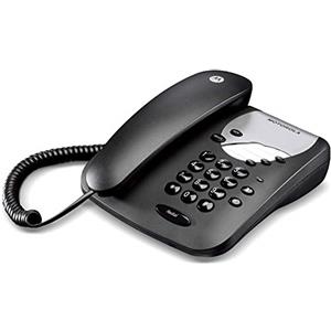 Motorola Voice - Telefono con filo CT1, chiamate con filo, connessioni continue, funzione silenziosa - Nero