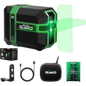 Funguard Livella Laser Autolivellante 360, Livello Laser Verde Modulo Laser Doppio 50M, 3 Modalità per Passare Orizzontale/Verticale, Modalità a impulsi, USB Ricarica, IP54 per Cantieri,DIY