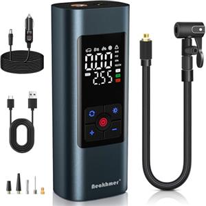 Neakhmer Mini Compressore a Batteria Pompa d'Aria: Pompa d'Aria Elettrica da 150 PSI, con Funzione di Sgonfiaggio, Pompa Portabile per Auto, Moto, Bicicletta