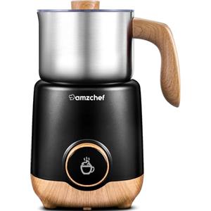 AMZCHEF 8-IN-1 Montalatte Elettrico 550 Watt, 600 ml Montalatte Elettrico Cappuccino con Tazza Divisa per Schiuma di Latte Calda e Fredda, Latte Caldo, Alimenti per Bambini a Base di Latte