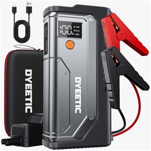 Dyeetic Avviatore Batteria Auto 7000A, 26800mAh Avviatore di Emergenza per 12V Auto/Moto (Tutti Gas o 12L Diesel), Starter Batteria Portatile Booster Avviamento con Torcia a LED, Cavi di Avviamento