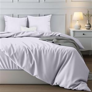 Utopia Bedding Copripiumino Matrimoniale 240x220 - Microfibra di Poliestere Copripiumino 240x220cm + Federe con orlo plissettato 65x65cm - Bianco