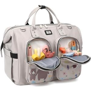 Pomelo Best Borsa a Tracolla per Pannolini Grande Capacità in Oxford Impermeabile, Borsa Fasciatoio per Neonato per Bambine e Ragazzi, con 2 Ganci per Passeggino e 1 Fasciatoio