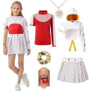 Lozzzyo Costumi di Carnevale da Cheerleader per Bambine, Outfit da Cheerleader Zombie 6 Pezzi per Carnevale, Halloween, Cosplay e Spettacoli Teatrali (120)