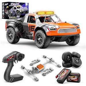 Womaqu Macchina telecomandata professionale 1:16, RC car 4WD fuoristrada/drift fino a 36 km/h, macchina radiocomandata 4x4 con 2×7,4V 1300mAh batterie, 2 set pneumatici, trasmissione in metallo, adulti e 8+