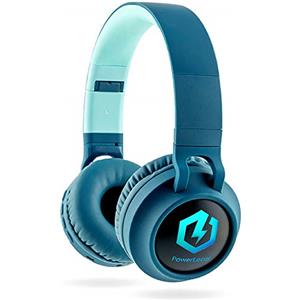 PowerLocus Cuffie Bluetooth per Bambini, Cuffie Over-Ear Senza-Fili per Bambini, Limitatore audio a 85 dB, con LED, Pieghevole, Con Microfono, Micro SD, Sacchetto da Trasporto per Viaggio/Telefono/PC