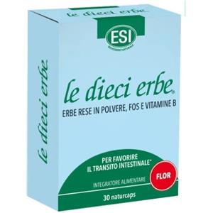 ESI Le Dieci Erbe Flor - Integratore per Transito Intestinale con Principi Vegetali e Vitamine B - 30 Capsule