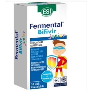 ESI Fermental Bifivir Junior - Integratore Alimentare con Probiotici e Vitamina B6 in 10 Stick Idrosolubili