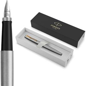 Parker Jotter Penna Stilografica in Acciaio Inox con Finiture in Oro, Confezione Regalo