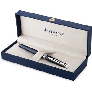 Waterman Hémisphère Penna stilografica | laccatura nera e blu con puntale rivestito in palladio | punta sottile in acciaio inossidabile | Inchiostro blu | confezione regalo