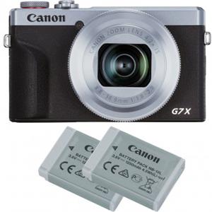 Canon PowerShot G7X Mark III + seconda batteria (Argento)
