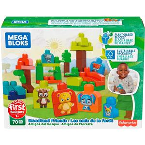 Mega Bloks First Builders Amici del Bosco Bio - Set di 70 Blocchi da Costruzione Eco-Sostenibili per Bambini 1 Anni