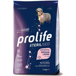 PROLIFE Cane Sterilised - Sensitive Maiale e Riso Medium - Large 2,5KG
