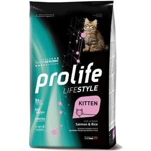 PROLIFE Gatto Life Style Kitten Salmone e Riso 1,5KG Prezzo x 2 unità