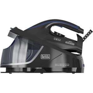Black+Decker - Ferro da stiro a caldaia BXSS2800E | 2800W | 8 bar | colpo vapore 400 g/min | serbatoio 1,5L estraibile | suola ceramica | punta di precisione | ECO | anticalcare | autospegnimento