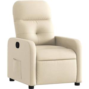 ZIRLANLV Poltrona Massaggiante Elettrica, Poltrona Relax con Funzione Reclinabile/Reclinabile/TV, Sedia Imbottita, Schienale Regolabile per Soggiorno, Tessuto Marrone Scuro (Crema #01)