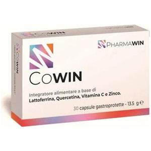 Pharmawin Cowin - Integratore Immunitario con Lattoferrina, Quercetina, Vitamina C e Zinco - 30 Capsule Gastroprotette