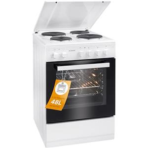 Bomann® Forno 50 cm con fornello | Fornello elettrico autoportante 50 cm con 4 piastre | Piano cottura con forno 48 l | calore superiore/inferiore | 40 °C - 240 °C | incl. lamiera e griglia | Fornello