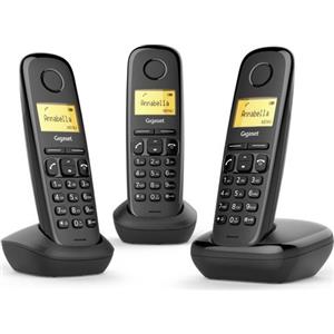 Gigaset Telefono Cordless DECT GAP Trio 50 voci Rubrica colore Nero - A170 TRIO