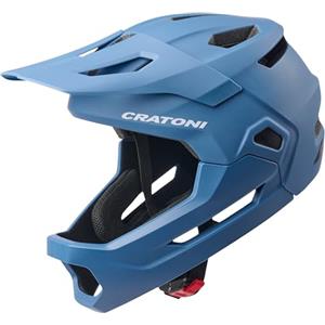 Cratoni Madcat - Casco da bicicletta Fullfacehelm S/M 49-56 MTB per bambini, colore: blu